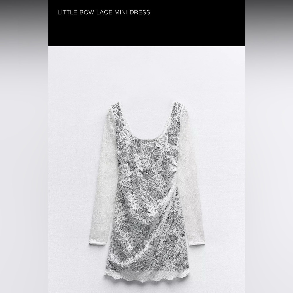 Lace Mini Dress - White Zara new